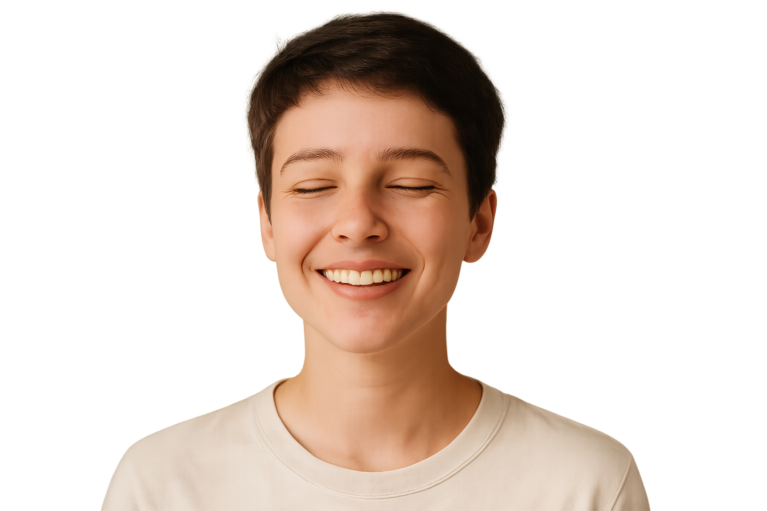 Smiling person with clean air background
